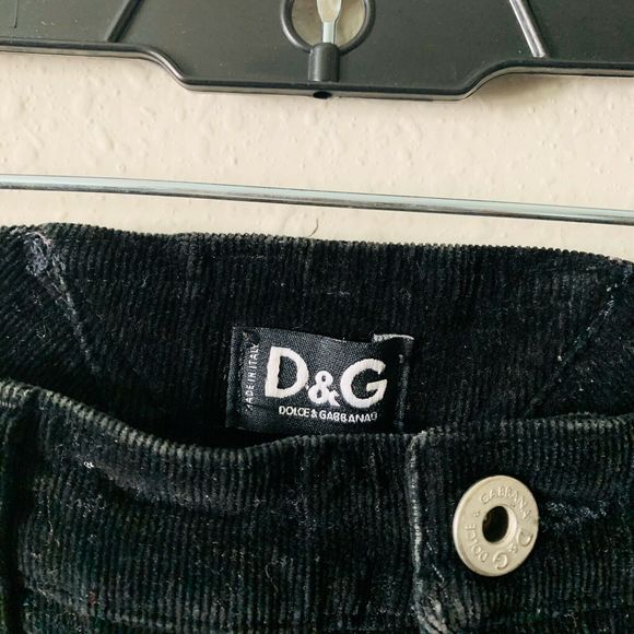 Dolce and Gabana Black Corduroy Straight Leg Pants - Picture 2 of 4